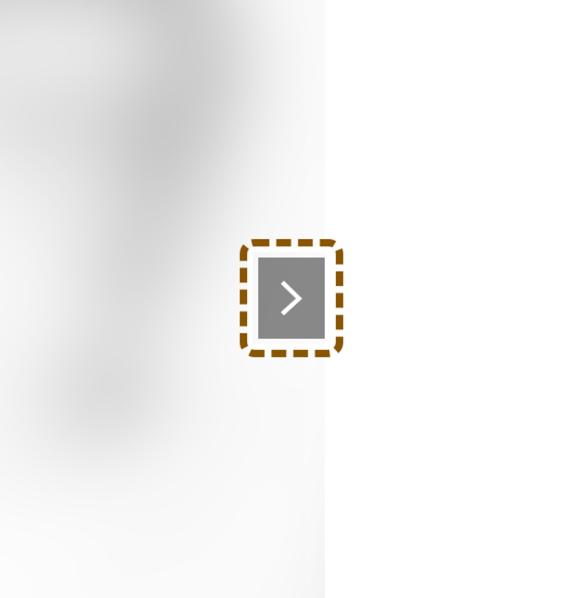 A real practice page, blurred: a photo gallery with arrow buttons that are only icons. The right arrow is outlined. It has no name.