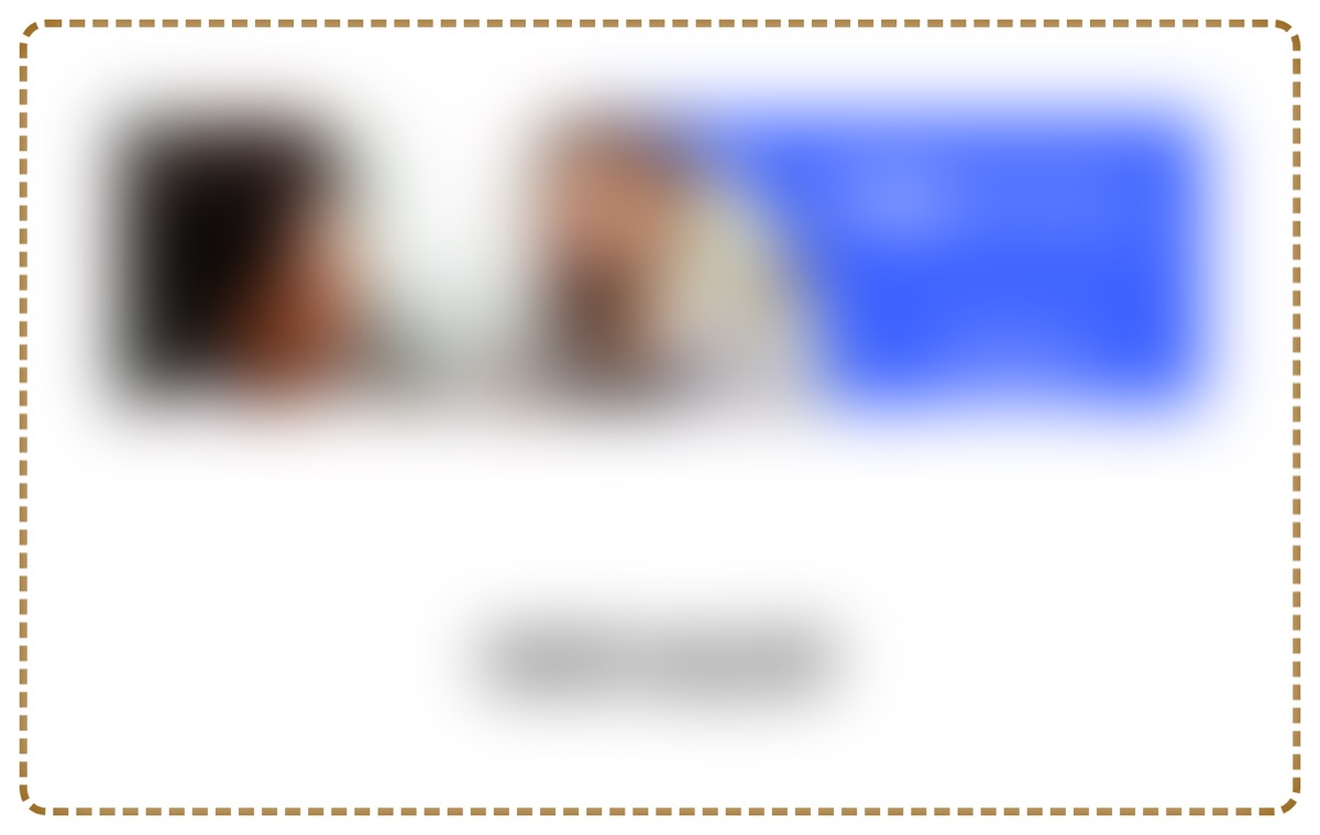 The advertisement banner, blurred, outlined. It sits between two sections of the home page.