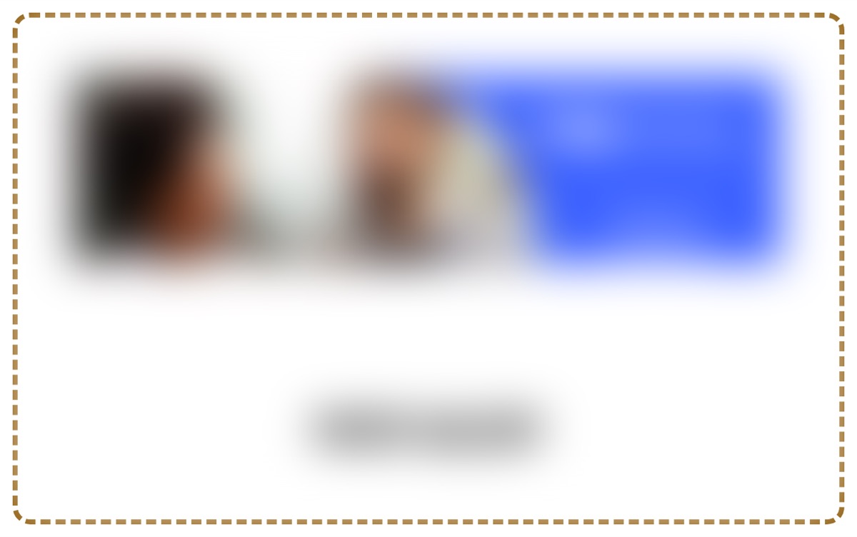 The advertisement banner, blurred, outlined.